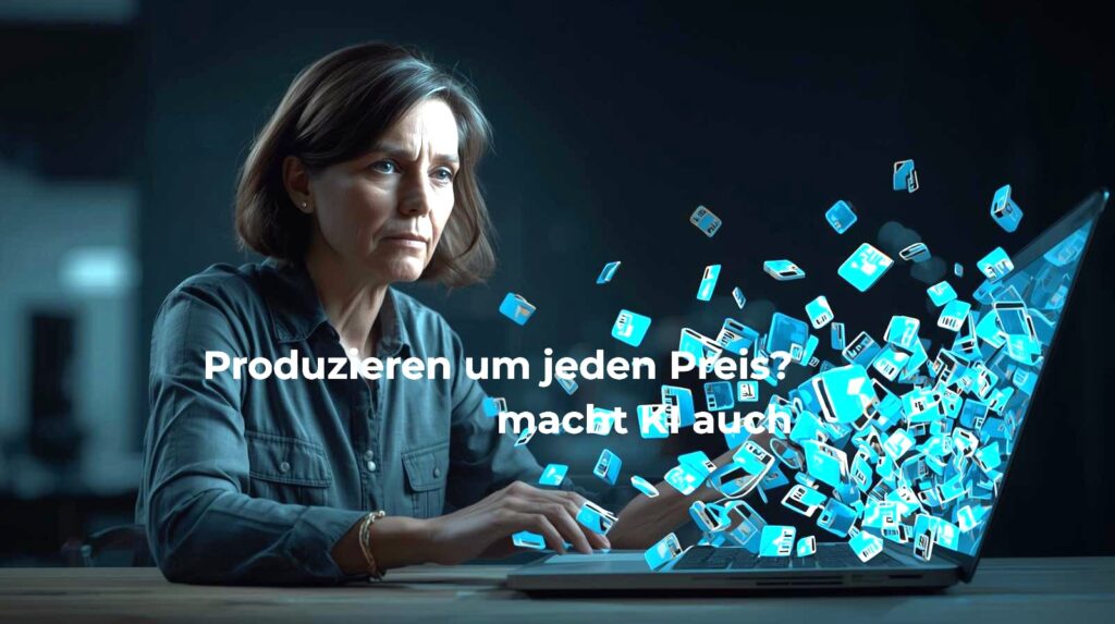 Produzieren und Funktionieren Frau am Computer