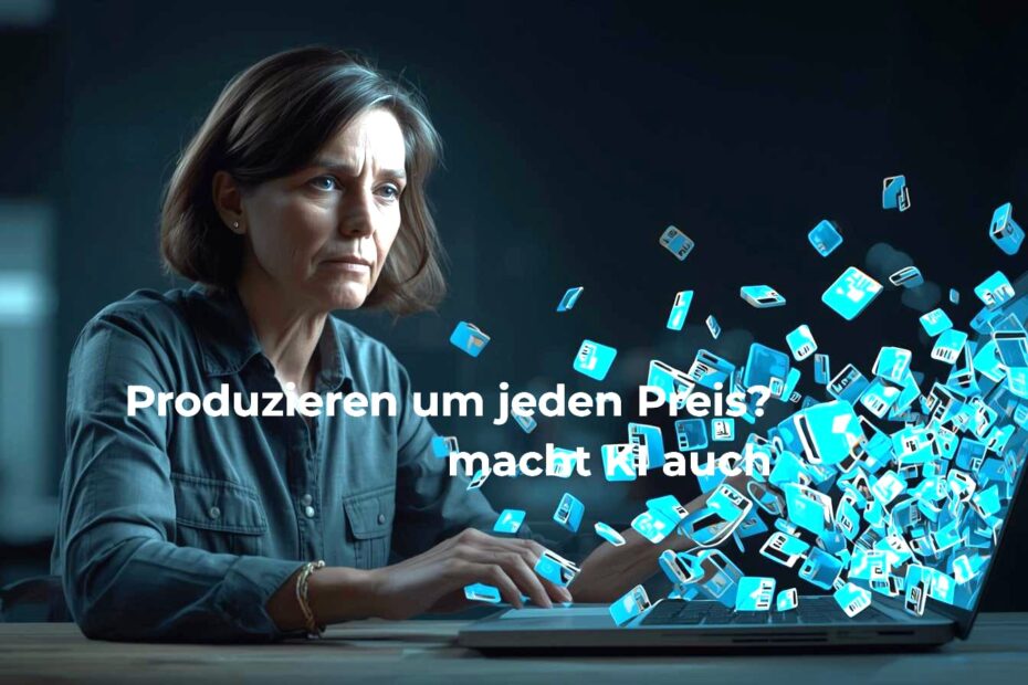 Produzieren und Funktionieren Frau am Computer