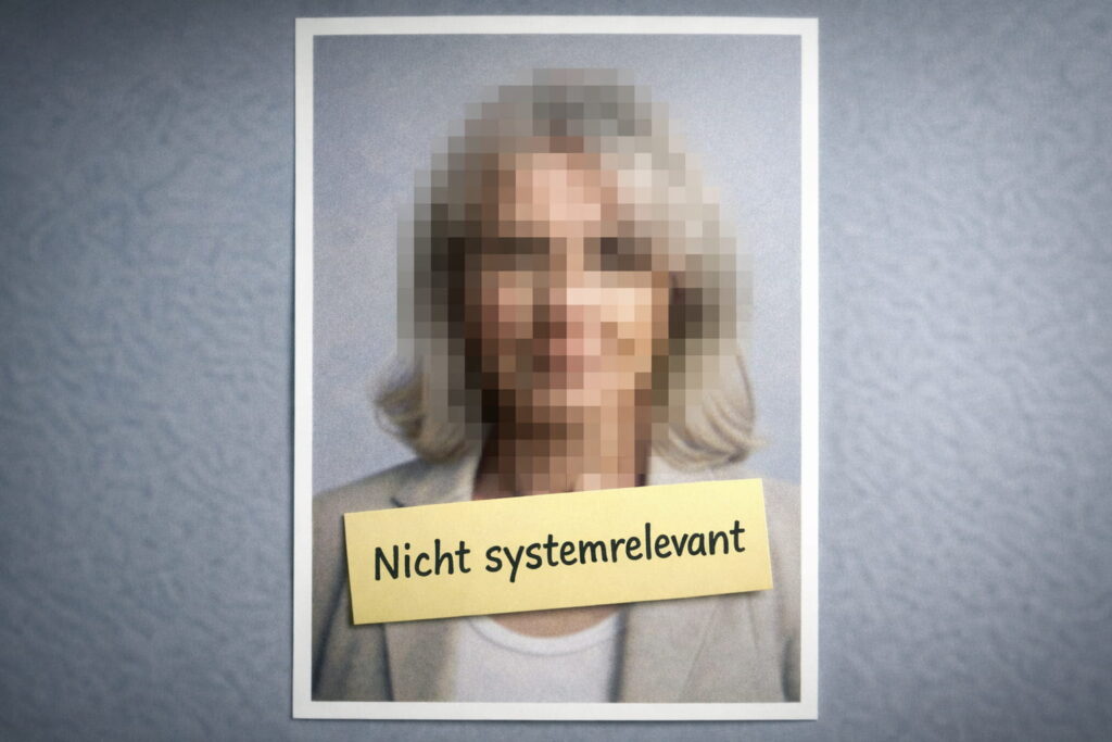 Frau verpixelt, nicht ausgewählt