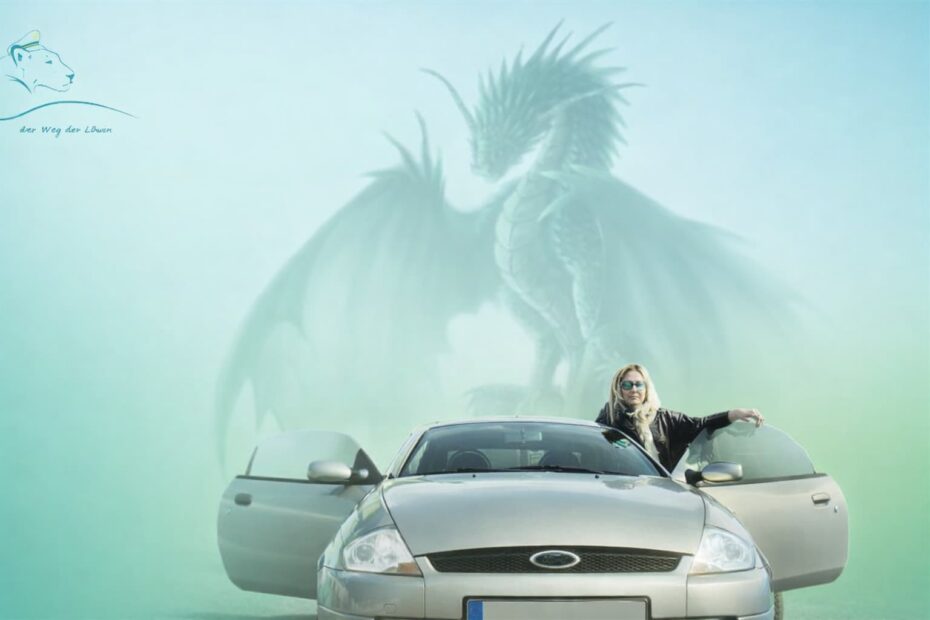 frau mit Drrachen abfahrtbereit, neustart50+