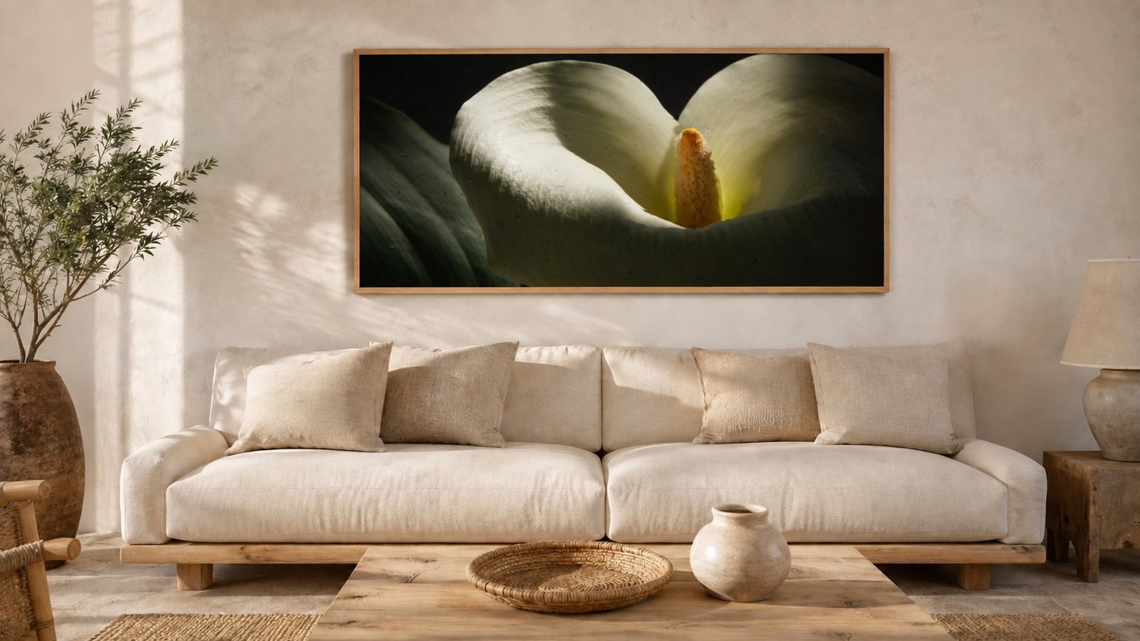 Dunkle Calla im langen Format 60 mal 110 Zentimeter