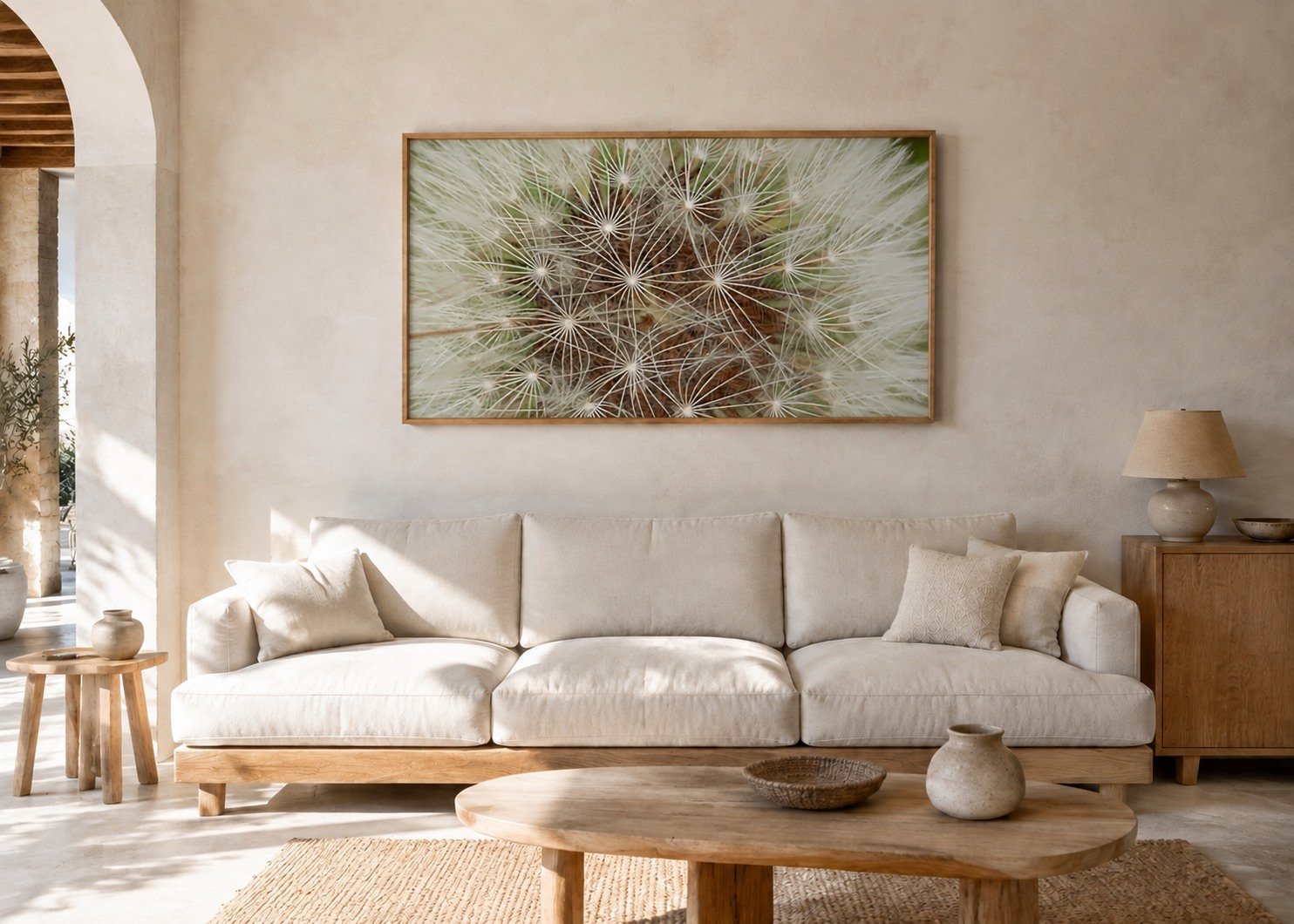 Pusteblume im Wohnzimmer, 60 mal 90 Zentimeter ohne Passepartout