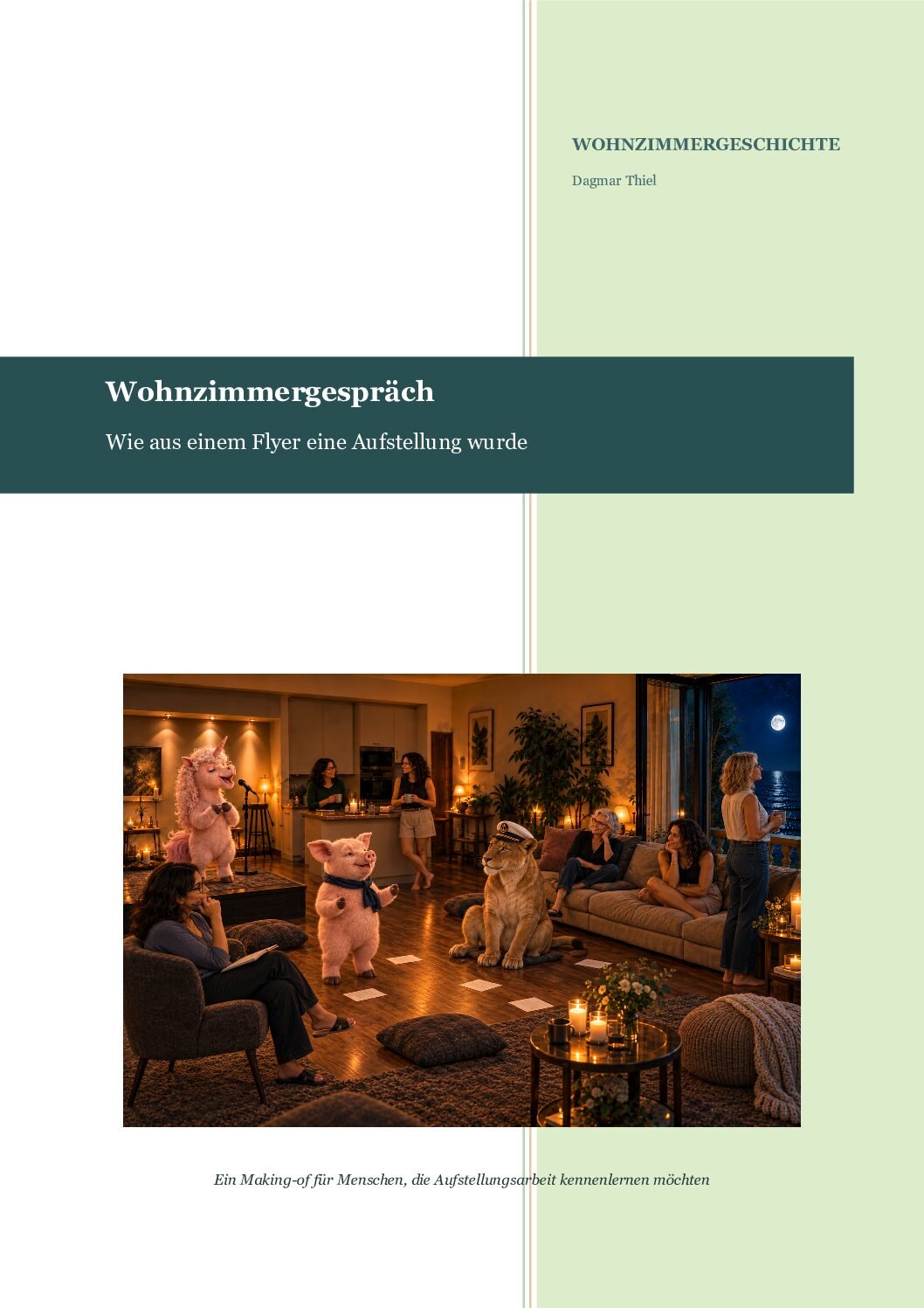 Deckblatt des Essays Wohnzimmergespräch: Wie aus einem Flyer eine Aufstellung wurde